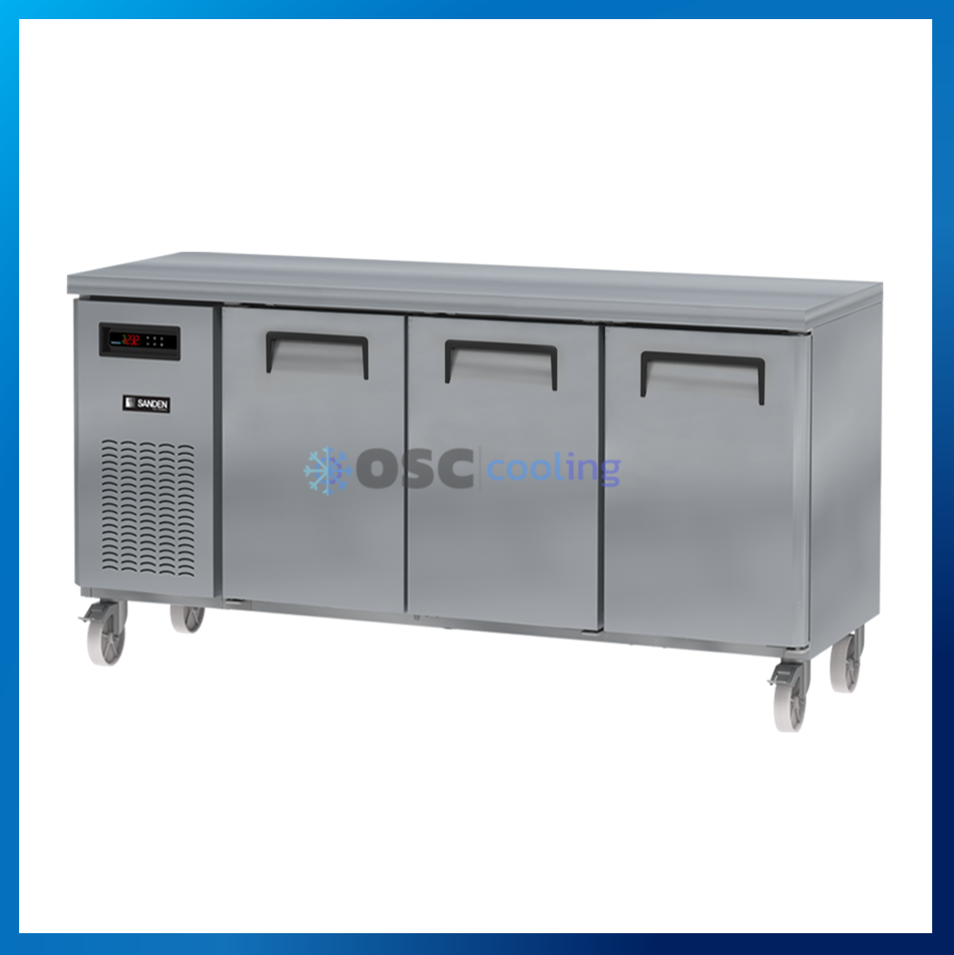 ตู้แช่แข็งเคาท์เตอร์สเตนเลส ความลึก 60 ซม. เกรด304 "SANDEN" 13 คิว INVERTER [SCF3-2006-Ai]