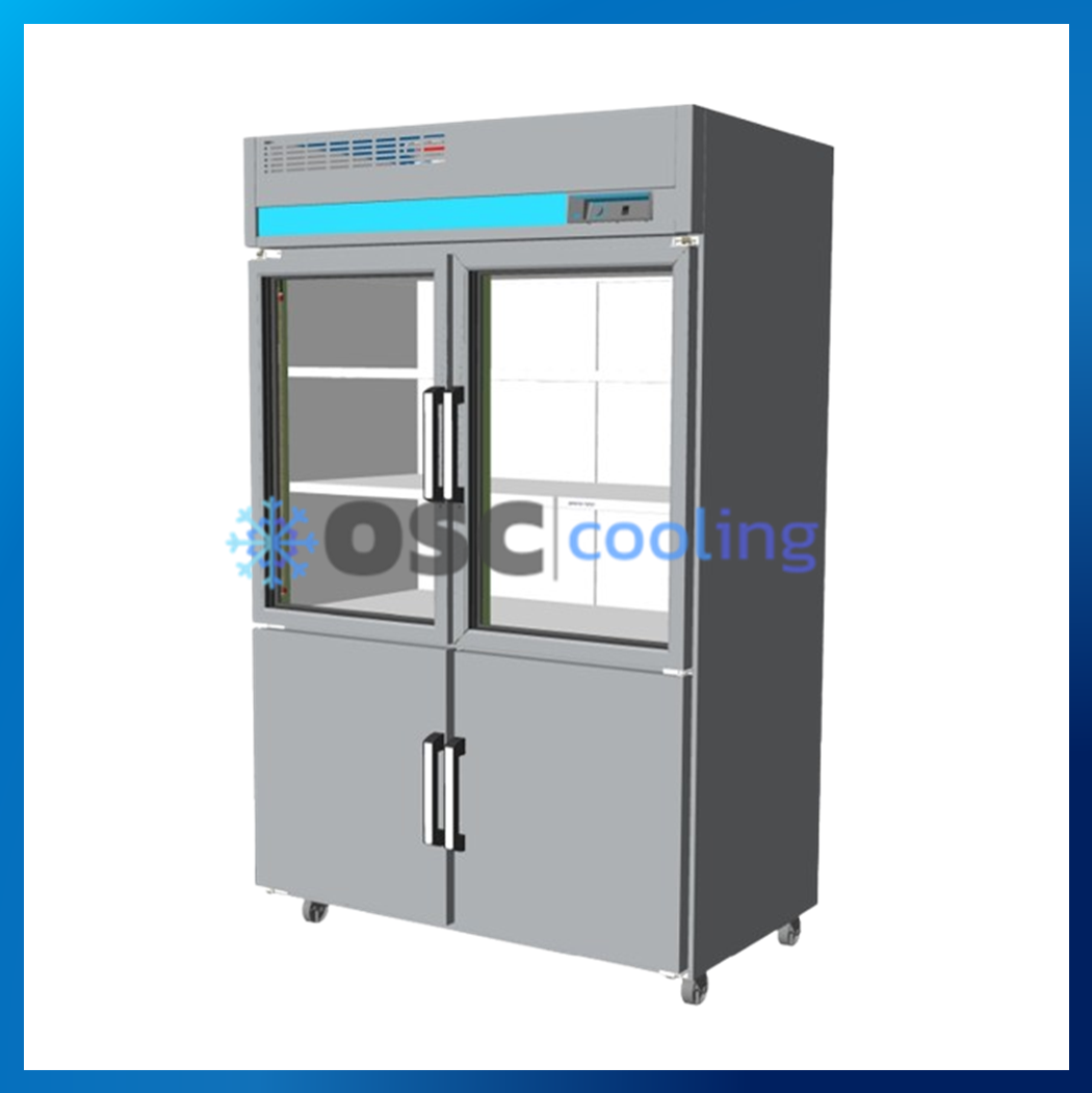 ตู้แช่ 2 ระบบ ประตูกระจก "SANDEN" สเตนเลสเกรด 304 [RIS-130S]