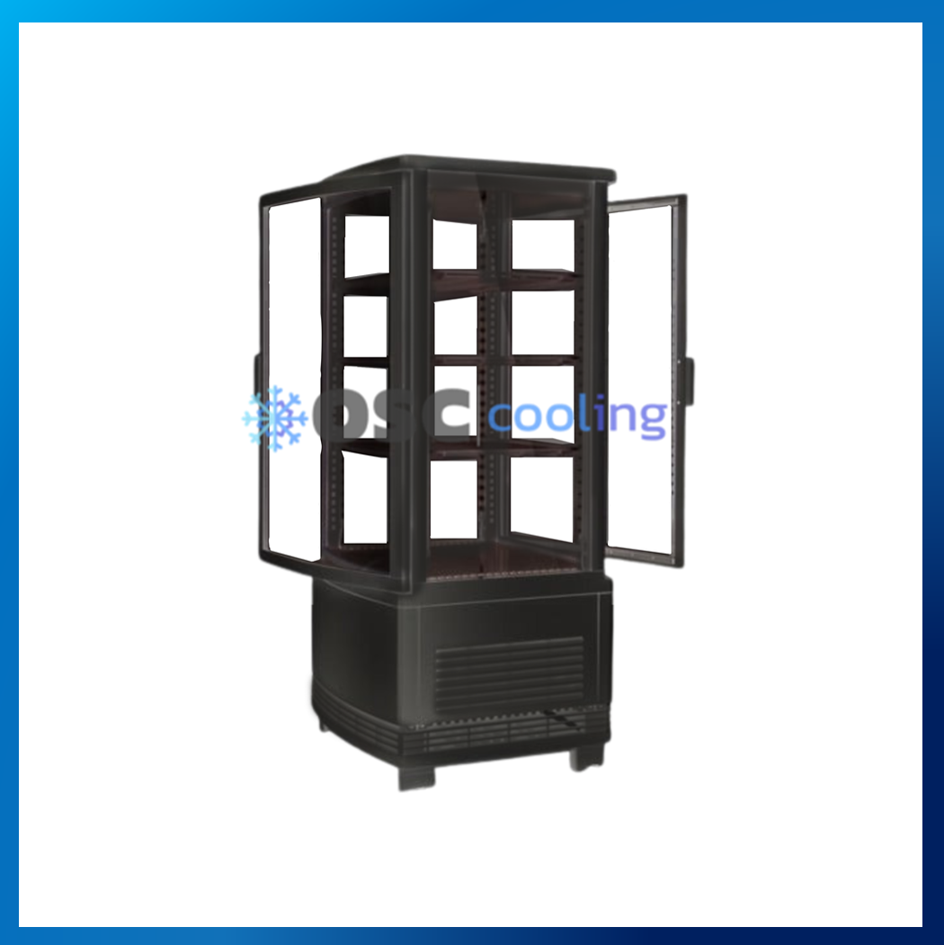 ตู้แช่กระจก 4 ด้าน ชั้นวาง 3 ชั้น "SANDEN" 2.8 คิว สีดำ [SAG-0782C-BLACK]