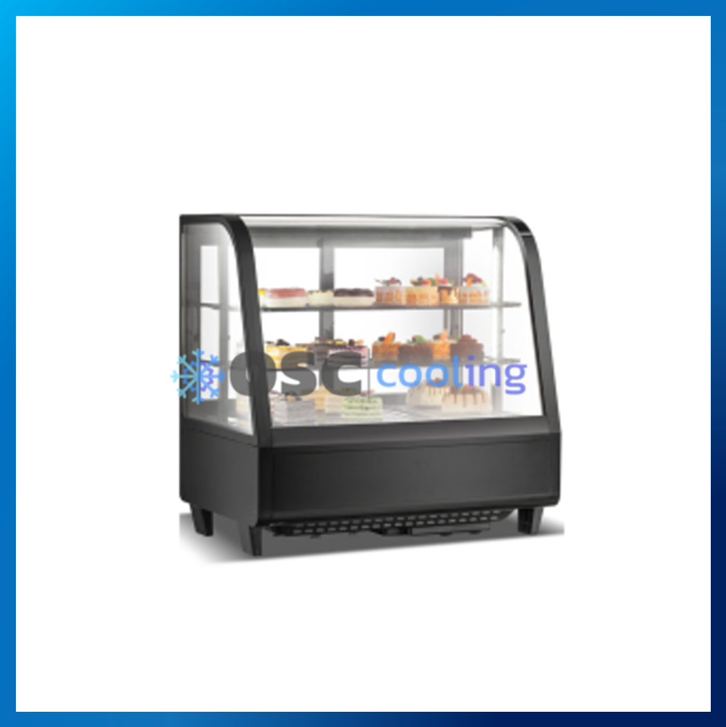 ตู้โชว์เค้กสำหรับวางบนเคาท์เตอร์กว้าง 70 ซม. สีดำ "SANDEN" 3.5 คิว [SKR-0070C]