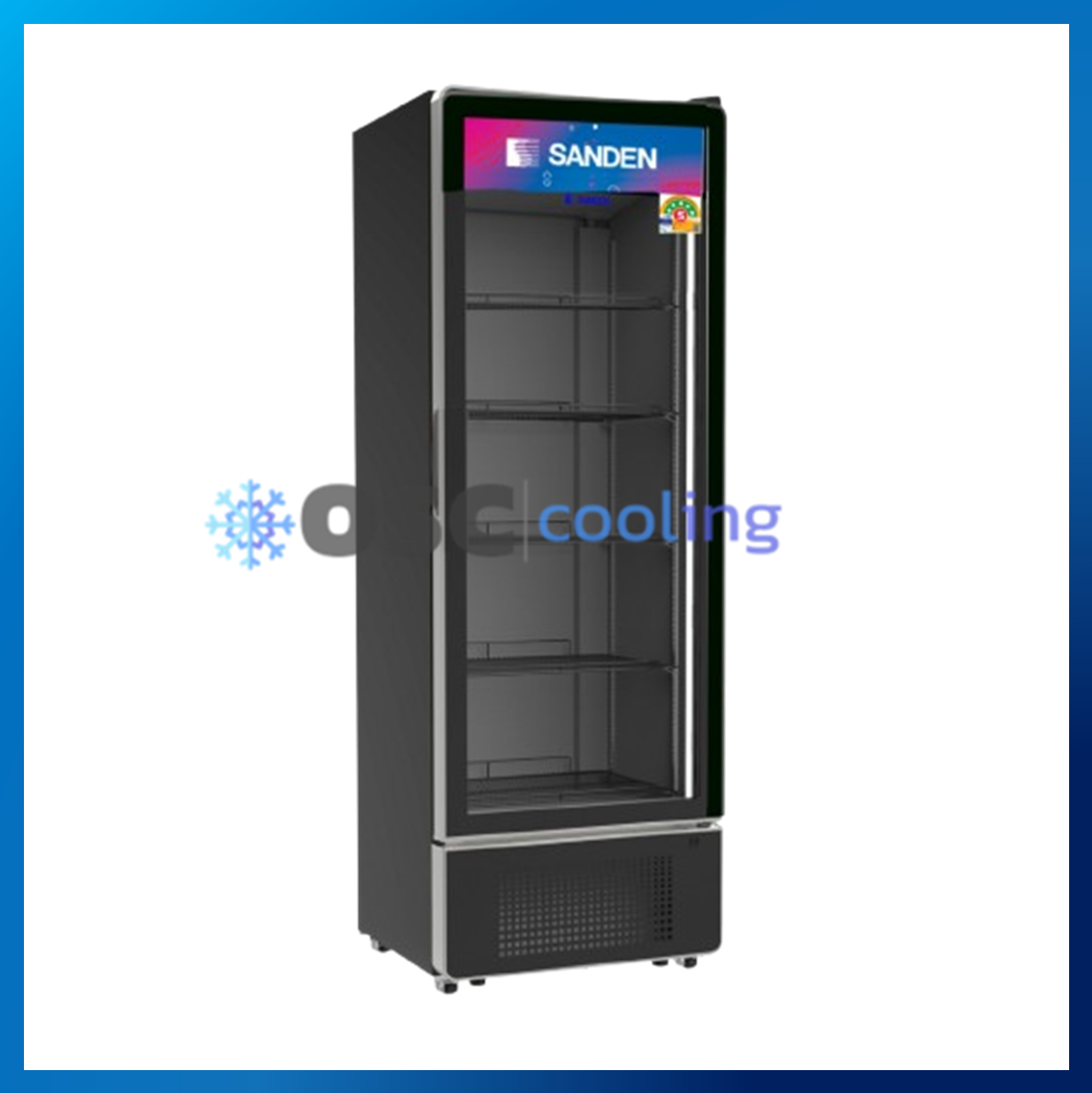 ตู้แช่เย็น 1 ประตู "SANDEN" 15.3 คิว สีดำ [SPD-0500P-BLACK]
