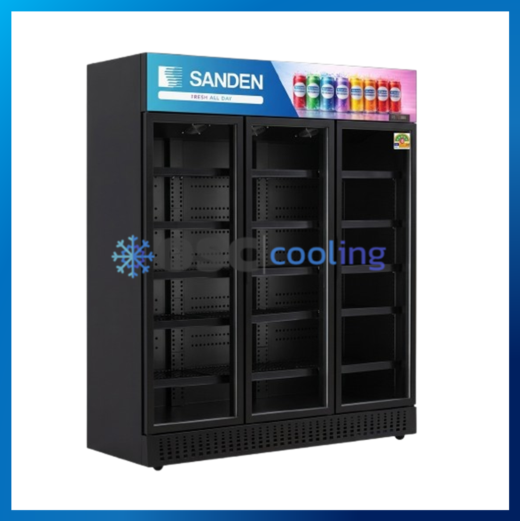 ตู้แช่เย็น 3 ประตู ขนาด 56.18 คิว "SANDEN" สีดำ [YPE-1800A-BLACK]